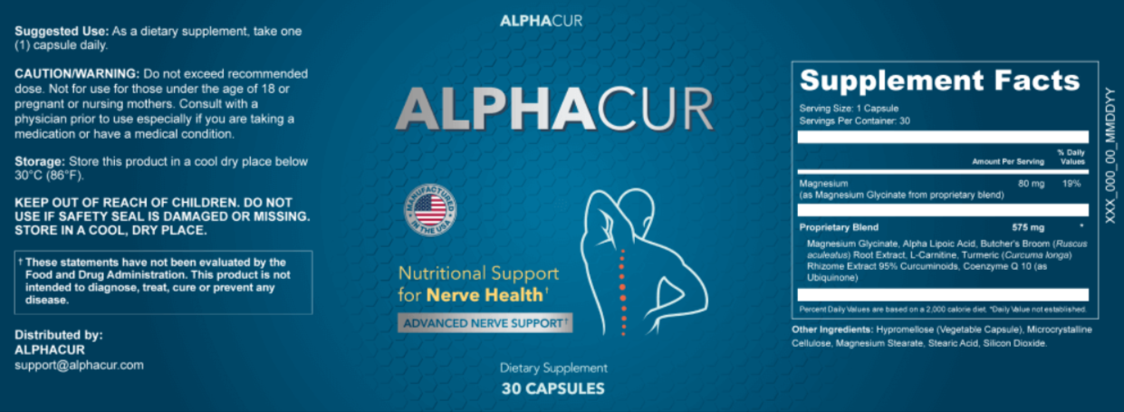 AlphaCur Supplement facts