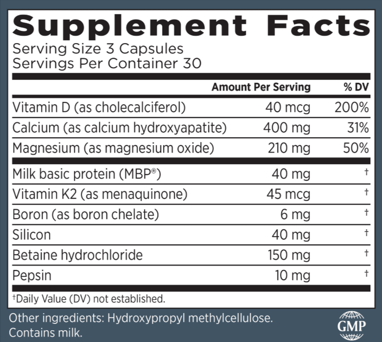 Biocal Bone Support Supplement Facts (1)